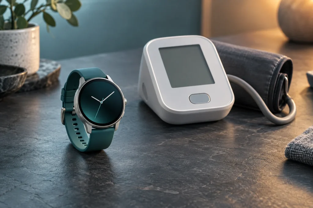 Can a smartwatch measure blood pressure using a smartwatch and home blood pressure monitor