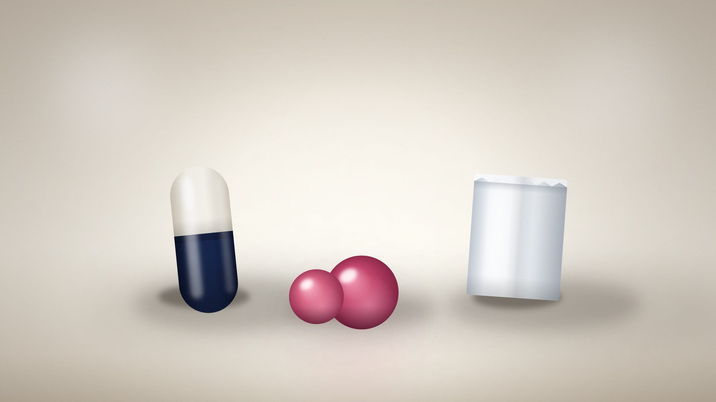 Probiotic capsule, gummies and a single-serve powder sachet side by side, comparing the Culturelle probiotics formats